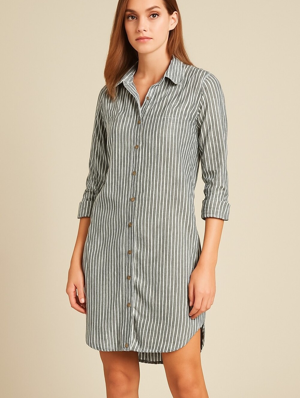 Sanctuary 100% cotton pinstripe long shirt dress / XS